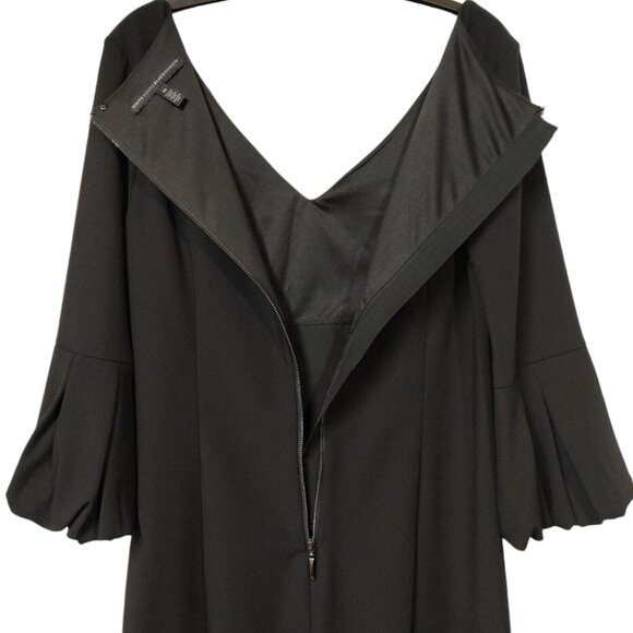 White House Black Market Black Body Perfecting Lantern Sleeve Sheath Dress Sz 10 - Picture 6 of 7
